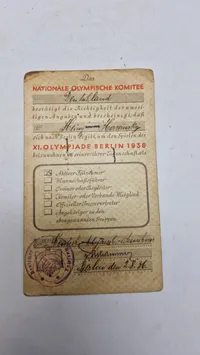 Originalt ID fra olympiaden Berlin 1936