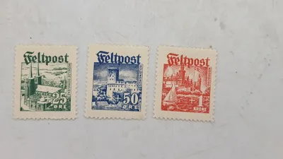 Originale Dansk producerede feltpost frimærker, ww2