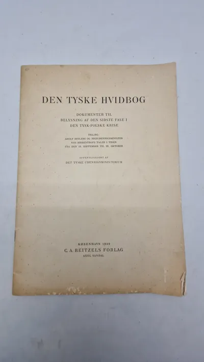 Den tyske hvidbog, 1939