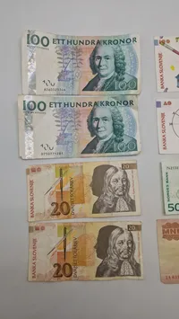 Samling originale svenske pengesedler