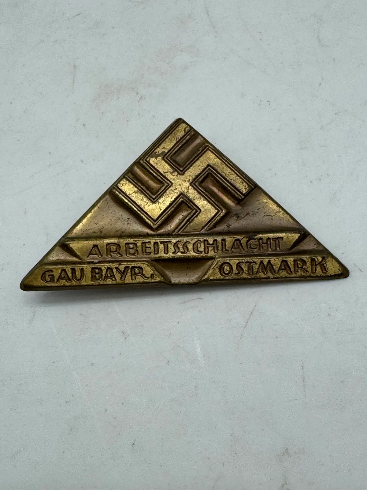 Original tysk tinnie Arbeitsschlacht" (Arbejdsslag) i Gau Bayr. Ostmark
