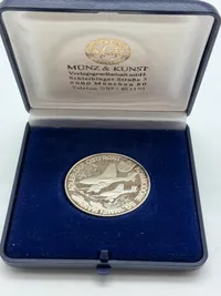 Hans-Ulrich Rudel token med æske, i 25 gram  rent sølv