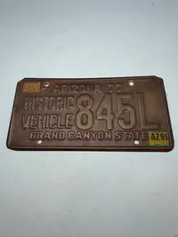 Original amerikansk nummerplade for historisk køretøj