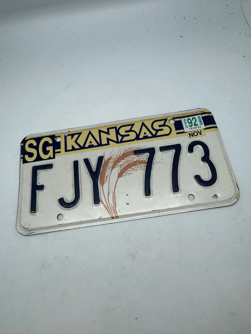 Original amerikansk nummerplade - Kansas