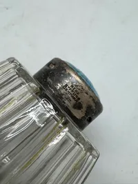 Salt og pepper sæt af krystalglas med låg af emaljeret sterlingsølv