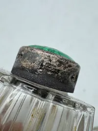 Salt og pepper sæt af krystalglas med låg af emaljeret sterlingsølv