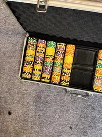 Poker jeton sæt med kasser og holdere