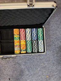 Poker jeton sæt med kasser og holdere