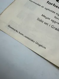 Sjælden original flyer fra Danmarks kommunistiske parti