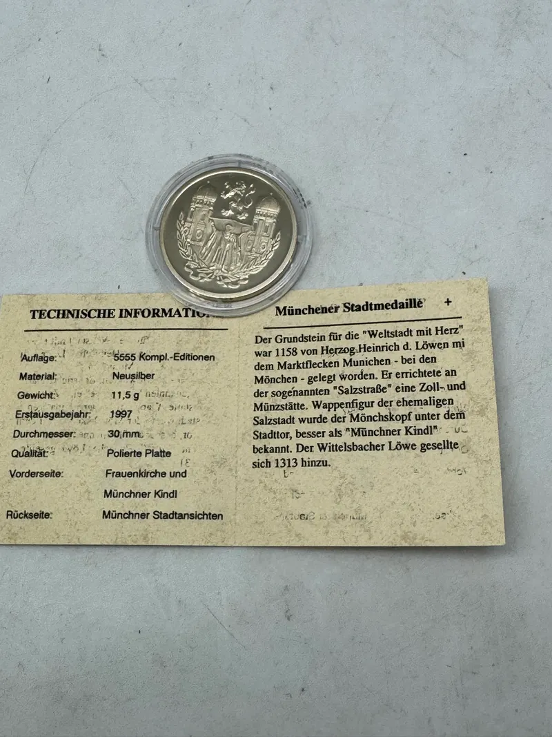 Original tysk medalje token med certifikat