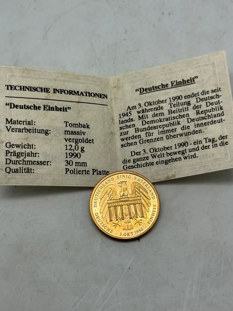 Original tysk medalje token med certifikat