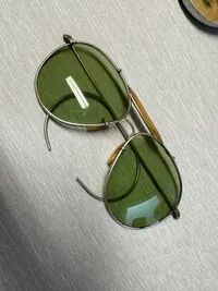 Originale WWII Bausch Lomb B&L Pilots AVIATOR Flyers SUNGLASSES w/Aluminum CASE