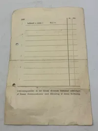 Original bestillingsseddel på koks, 2.verdenskrig Bornholm