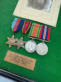 Originalt ww2 lot på samme mand, WILLIAM HAMILTON KILLED IN ACTION
KOHIMA1945