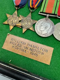 Originalt ww2 lot på samme mand, WILLIAM HAMILTON KILLED IN ACTION
KOHIMA1945