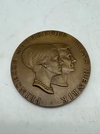 Original bryllupsmedaille for prinsesse Margrethe og prins Henrik