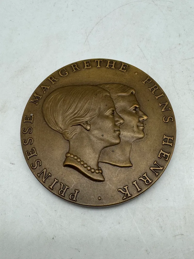 Original bryllupsmedaille for prinsesse Margrethe og prins Henrik
