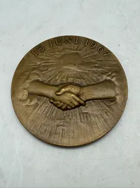 Original bryllupsmedaille for prinsesse Margrethe og prins Henrik