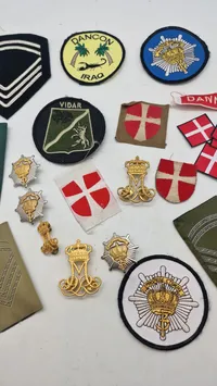Lot originale patches Livgarden  og emblemer af militær oprindelse