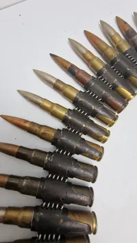 Originalt patronbælte til mg34 og 42 med deaktiverede 8x57js patroner. (4.37 bsw og waA