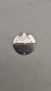 Original dansk id brik fra civilforsvaret