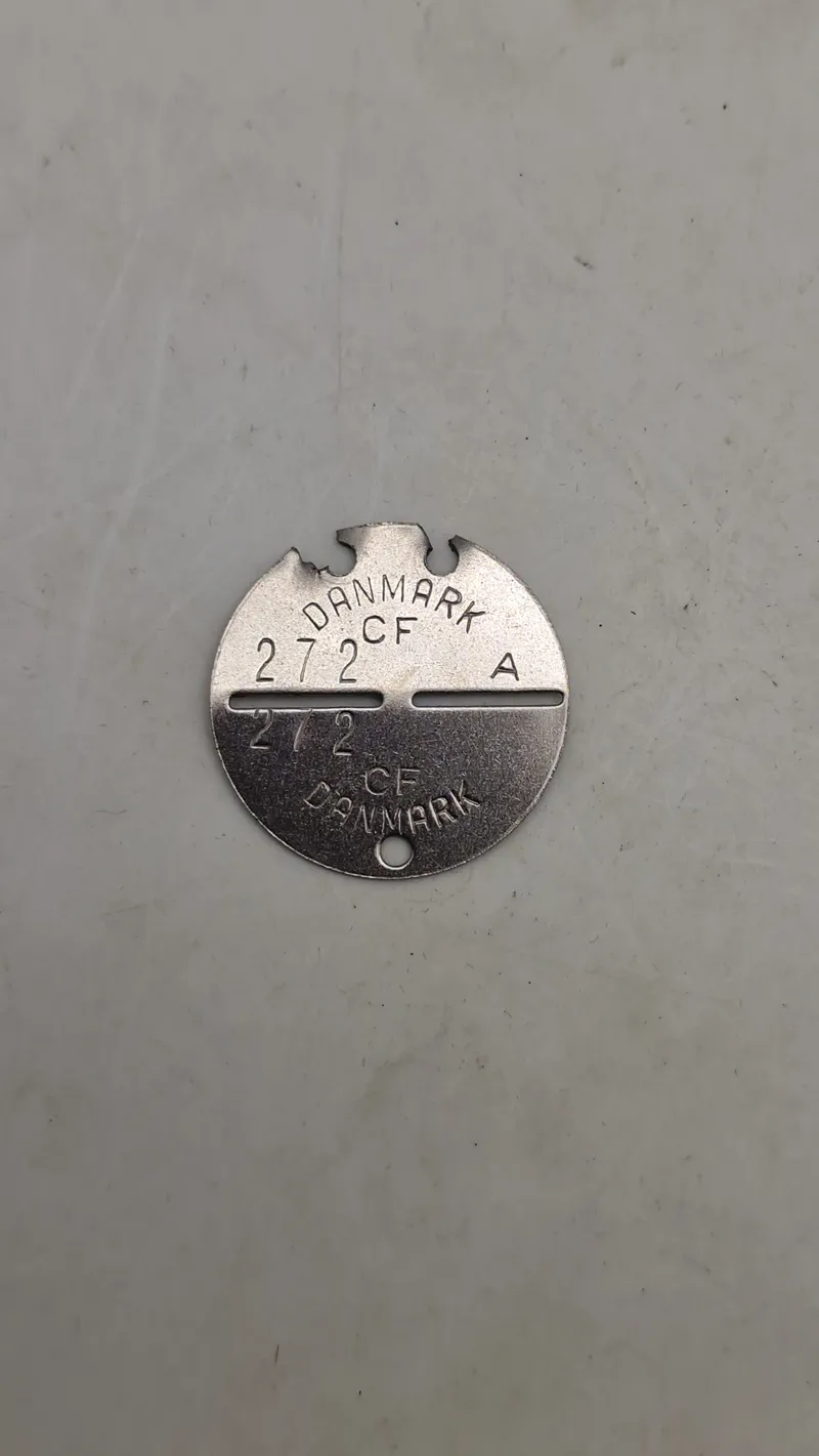 Original dansk id brik fra civilforsvaret
