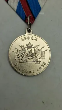 Medaljen udgivet i anledning af 350-års jubilæet for Den Kongelige Livgarde, som blev grundlagt i 1658