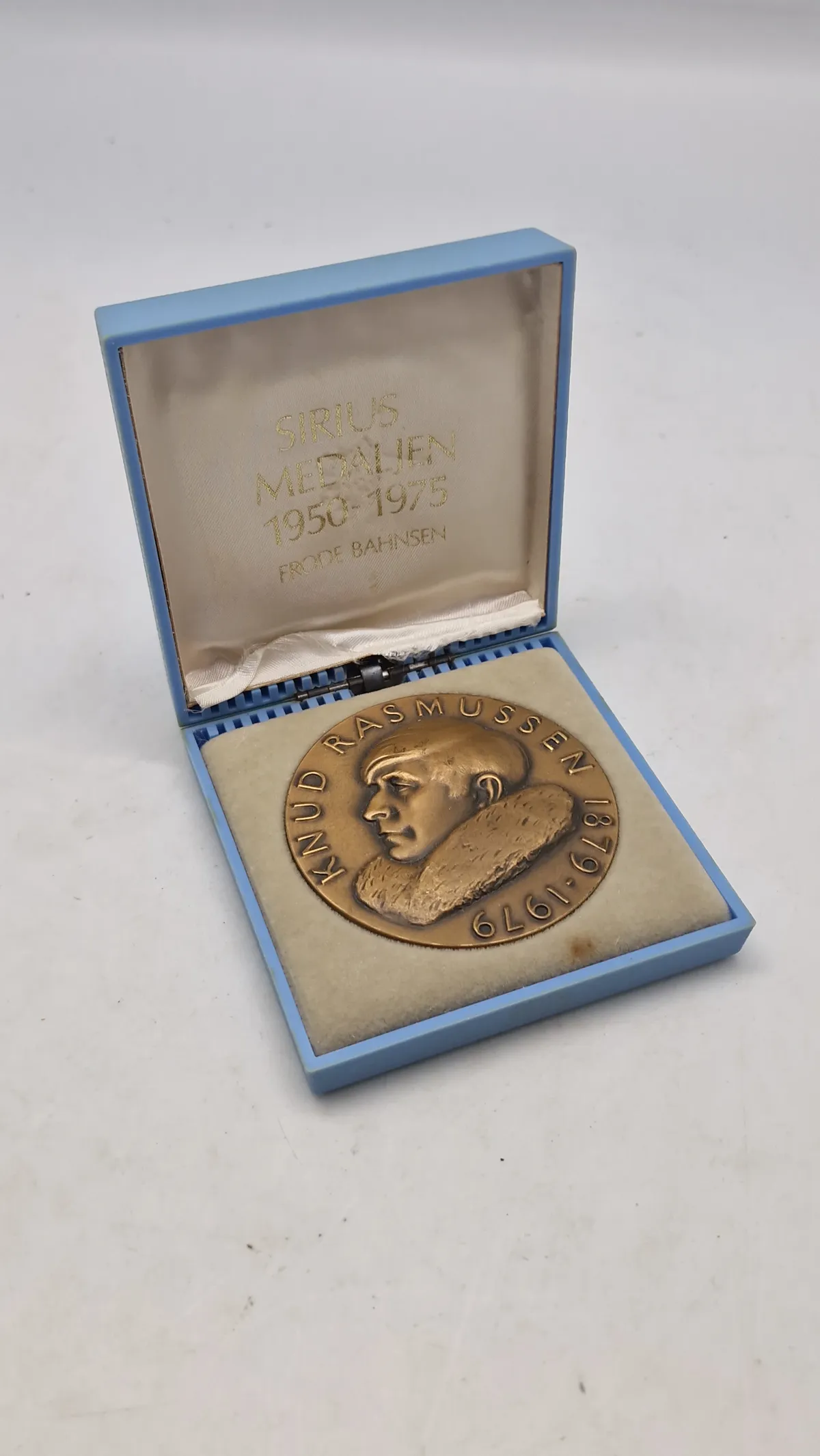Original Sirius medalje (Knud Rasmussen) med æske