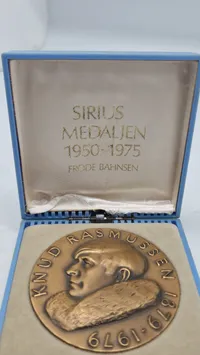 Original Sirius medalje (Knud Rasmussen) med æske