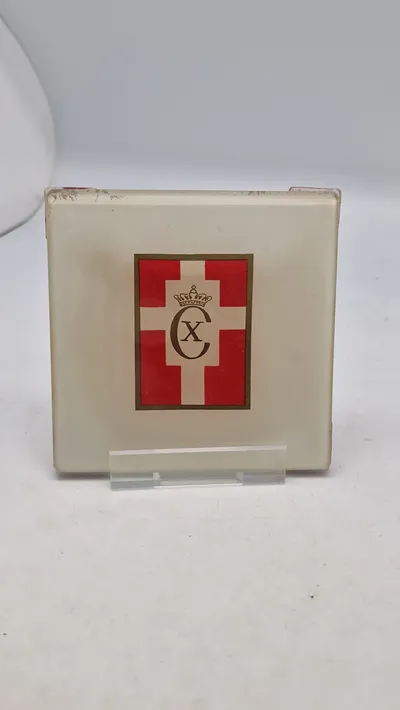 Original Kong Christian X glas plade