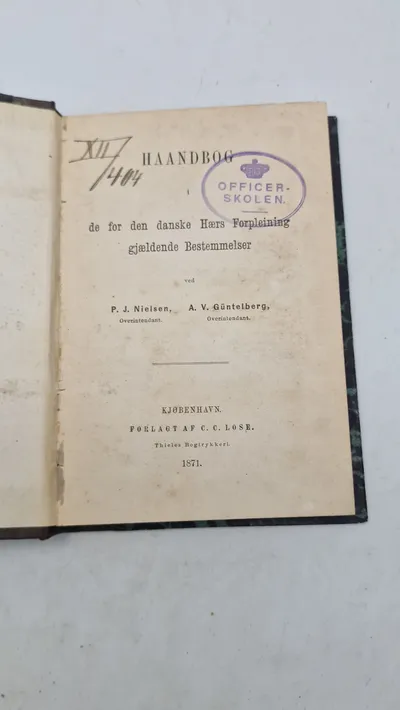 Håndbog de for den danske Hærs Forpleining gjældende Bestemmelser, 1871