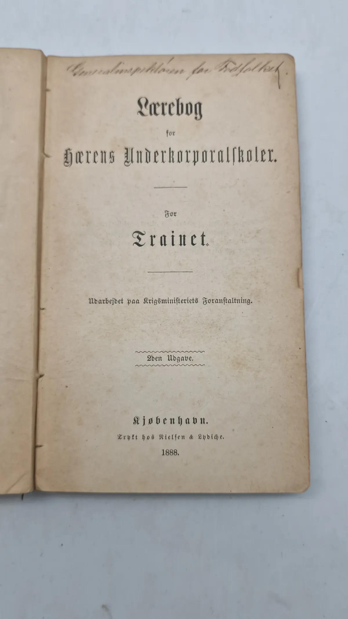 Hærens Underkorporalskoler
For Trainet, 1888