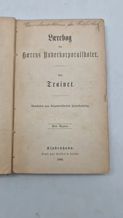 Hærens Underkorporalskoler
For Trainet, 1888