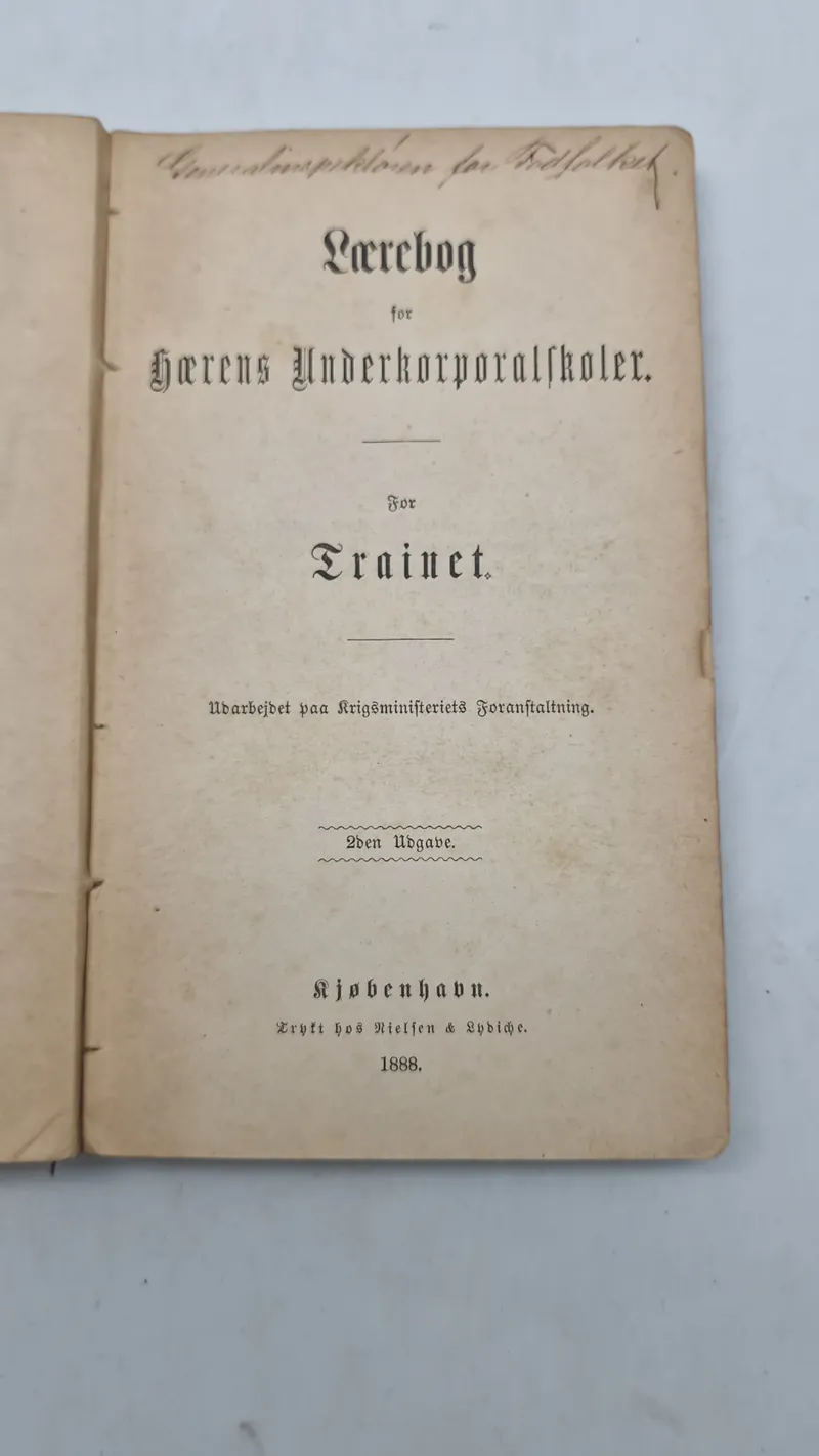 Hærens Underkorporalskoler
For Trainet, 1888