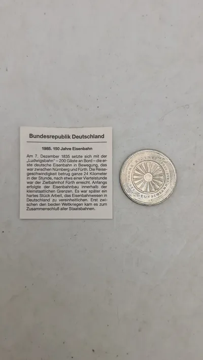 Bundesrepublik Deutschland
1985 (150) Jahre Eisenbahn Token/mindesmønt