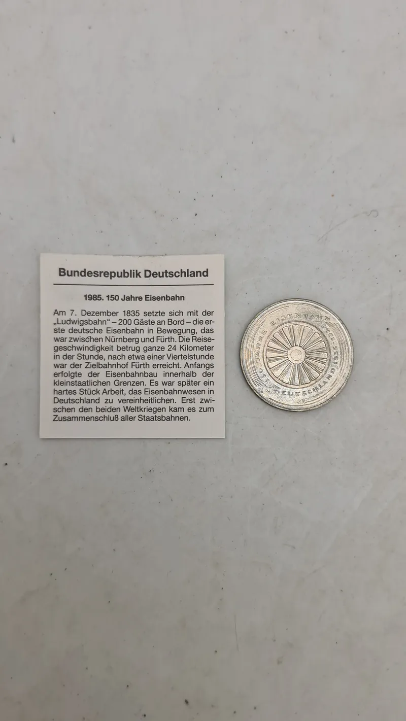 Bundesrepublik Deutschland
1985 (150) Jahre Eisenbahn Token/mindesmønt