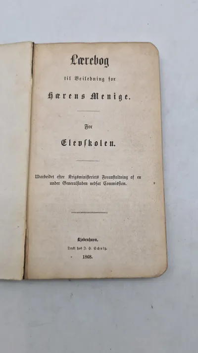 Til vejledning for Hærens menige for elevskolen, 1868