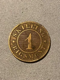 Original dansk skilling rigsmønt