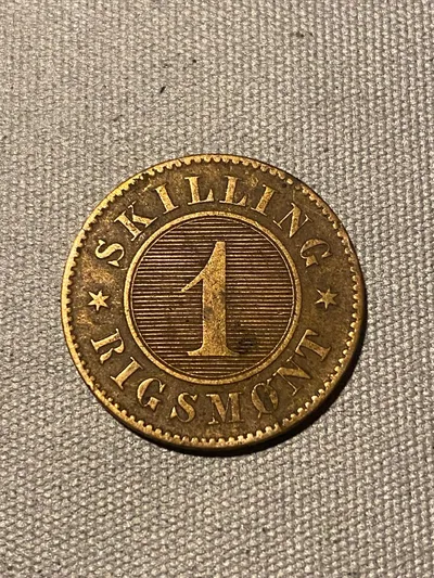 Original dansk skilling rigsmønt