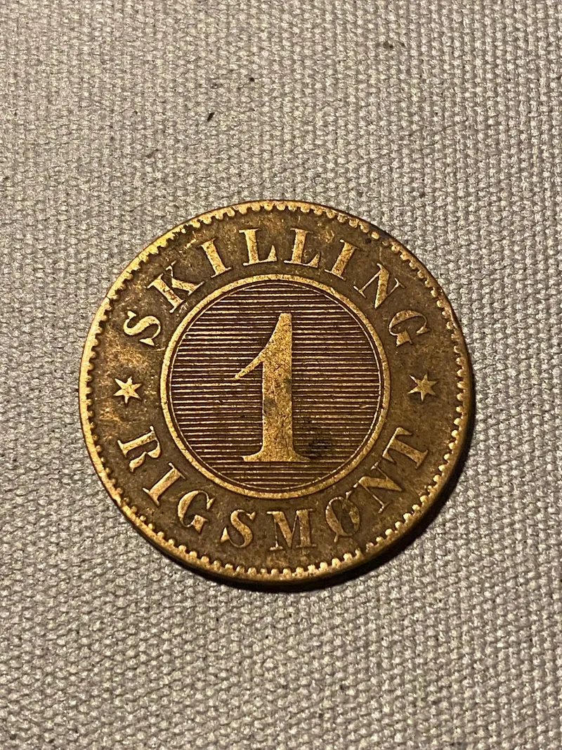 Original dansk skilling rigsmønt