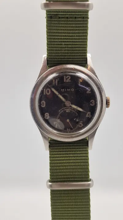 Originalt tysk ww2 Dienst Uhr med mekanisk optræk
