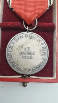 Original Anschluss Medal .Die Medaille zur Erinnerung an den 13. März 1938 i tildelings æske