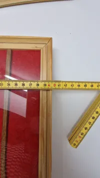 3 udstillingsrammer til mønter - træ med glas