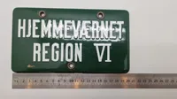 Emalje nummerplade Hjemmeværnet Region VI - pæn