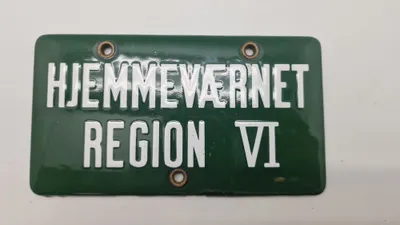 Emalje nummerplade Hjemmeværnet Region VI - pæn