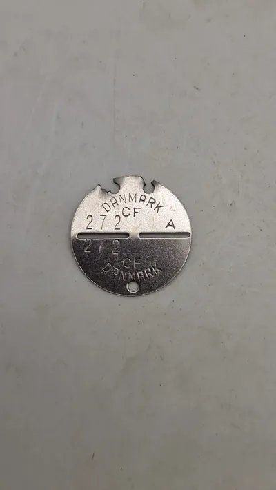 Original dansk id brik fra civilforsvaret