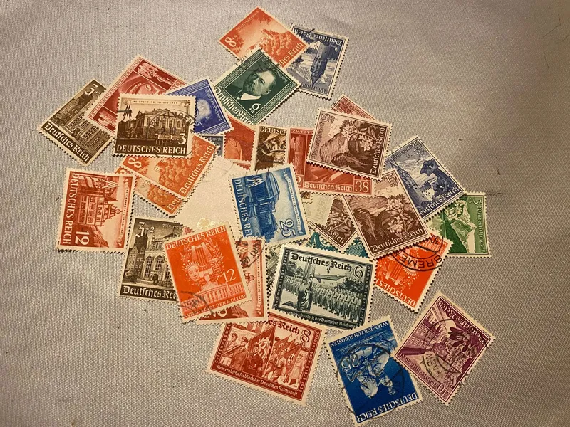Samling originale tyske ww2 frimærker