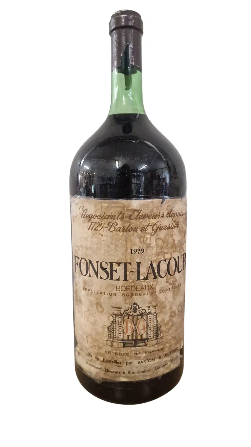 Chateau Fonset-Lacour (5 L) 1979. God væskestand (skal afhentes personligt i Vordingborg, eller leveres efter aftale)