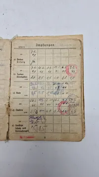 Original tysk hjelm med solbuch. Opsat på plade med fuld historie (såret på fronten)