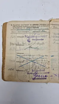 Original tysk hjelm med solbuch. Opsat på plade med fuld historie (såret på fronten)